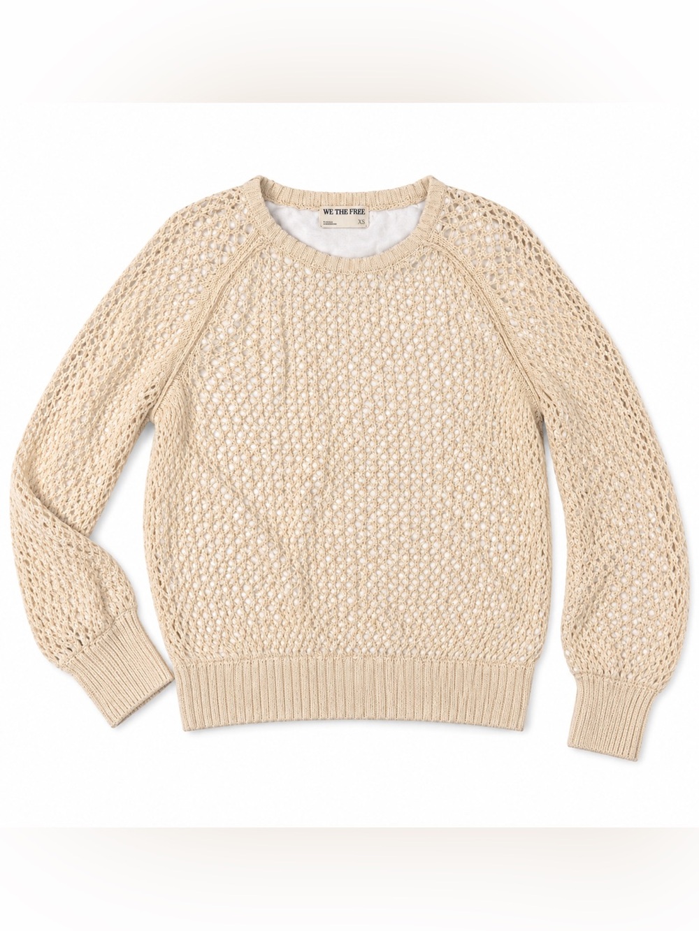 We The Free Free People Textured Knit Sweater Cream Beige Size XS
